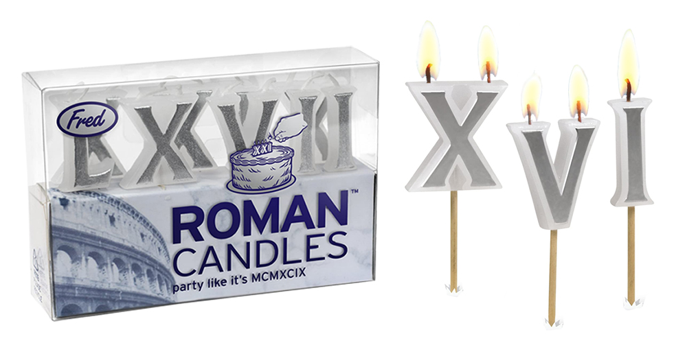 Roman Candles birthday candles