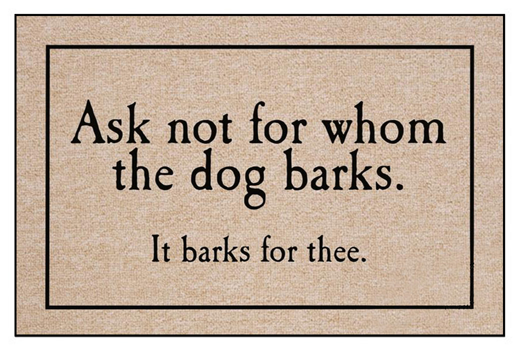 dog barks doormat