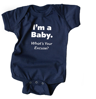 baby excuse onesie